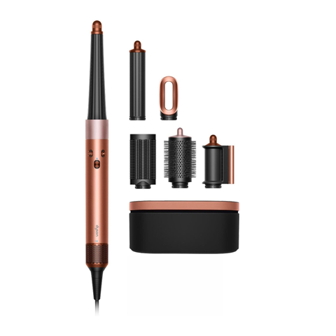 Dyson Airwrap i.d.™ Multi-styler And Dryer Straight+Wavy Hair, 110000 RPM Motor, Coanda Airflow, Bluetooth Wireless Technology, Conical Barrel, Anti-Snag Loop Brush, Amber Silk/Pink Champagne | HS08