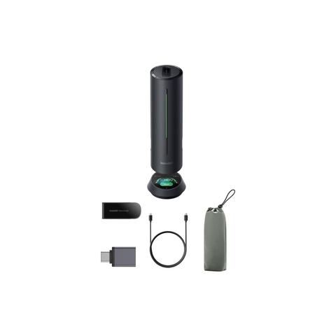Insta360 Wave - AI Speakerphone, Bluetooth, Voice Recorder, 8 Noise-Canceling Mics w/Beamforming, AI Transcript & Summary, Support 99 Languages, 32GB Storage, Meetings, Podcasts, Livestreams