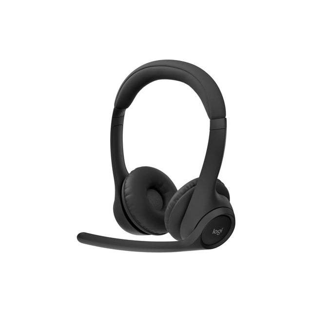 Logitech Zone 300 Wireless Bluetooth Headset With Noise-Cancelling Microphone, Compatible with Windows, Mac, Chrome, Linux, iOS, iPadOS, Android – Midnight Black
