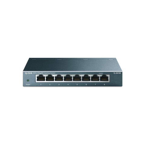 TP-Link 8 Port Gigabit Ethernet Network Switch - Ethernet Splitter | Plug & Play | Fanless | Sturdy Metal w/Shielded Ports | Traffic Optimization | Unmanaged | Limited Lifetime Protection (TL-SG108)