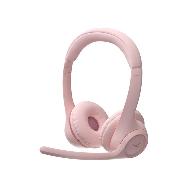 Logitech Zone 300 Wireless Bluetooth Headset With Noise-Cancelling Microphone, Compatible with Windows, Mac, Chrome, Linux, iOS, iPadOS, Android – Rose