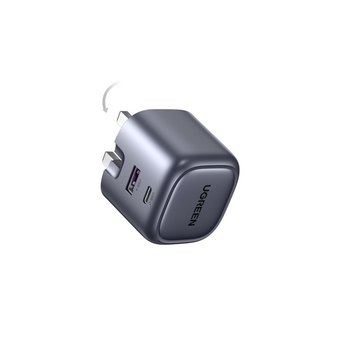 UGREEN Nexode 2 Ports 35W USB C Charger GaN Tech Foldable Fast Samsung S25U Charger iPhone 16 Pro Adapter Type C and USB A Plug, Mini Size Travel Power Adapter for iPhone 16/iPad/Samsung/Xiaomi etc