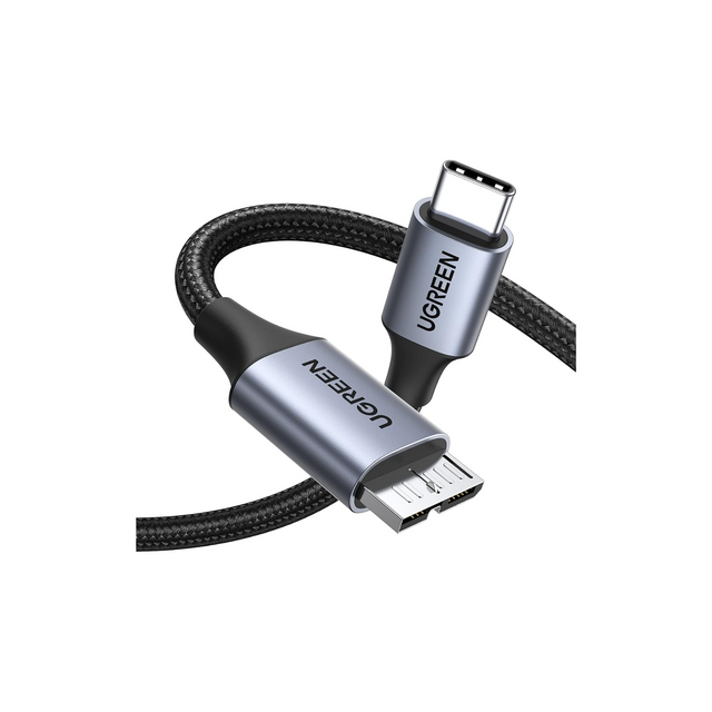 UGREEN Hard Drive Cable 1M USB C to Micro B, 10Gbps Type C to External Hard Drive Cable Micro B Compatible with MacBook Air M2 Pro, iPad, Galaxy S24, WD Toshiba Westgate Seagate, etc Black