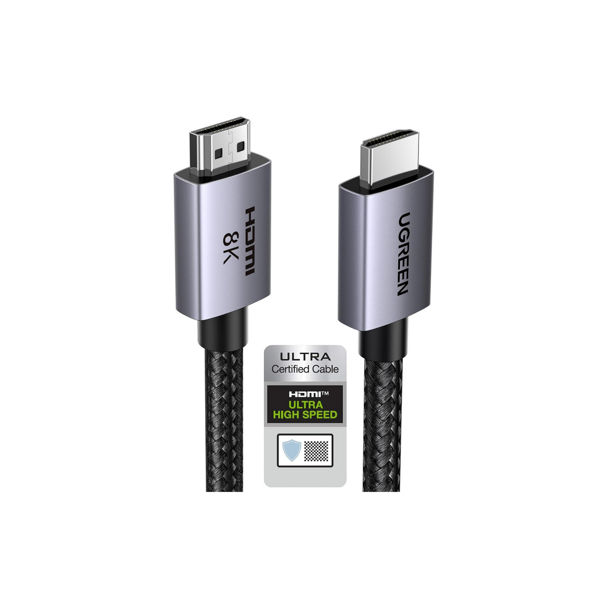 UGREEN 8K HDMI 2.1 Cable 0.5M, 48Gbps Certified Ultra High-speed HDMI Cord, 8K@60HZ,4K@240HZ/144HZ/120HZ, Support eARC/Dolby/HDR 10+/HDCP 2.2&2.3, Compatible for PS5/Xbox Series X/MacBook Pro/Blu-ray