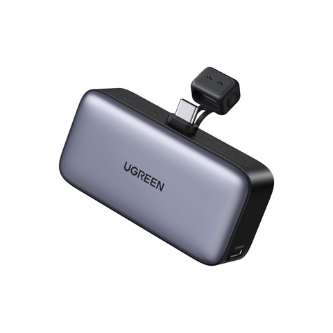 UGREEN Mini Power Bank for iPhone with Foldable Kickstand Built-in USB-C Connector 5,000mAh 20W Battery Pack 2 Ports Portable Charger for iPhone 16/15 Series, iPad, Samsung Galaxy S25/S24, Pixel 9