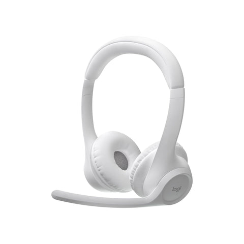 Logitech Zone 300 Wireless Bluetooth Headset With Noise-Cancelling Microphone, Compatible with Windows, Mac, Chrome, Linux, iOS, iPadOS, Android – Off White