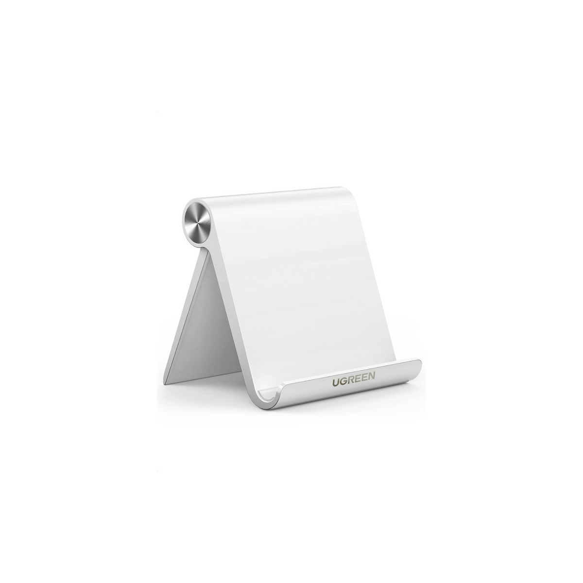 UGREEN Tablet Stand Portable and Foldable Adjustable iPad Stand for Desk, Thick Case Friendly Tablet Holder Compatible with All 4-10'' Tabs and Phones Fit for iPad Pro/Air/Mini iPhone 16 Pro Max White