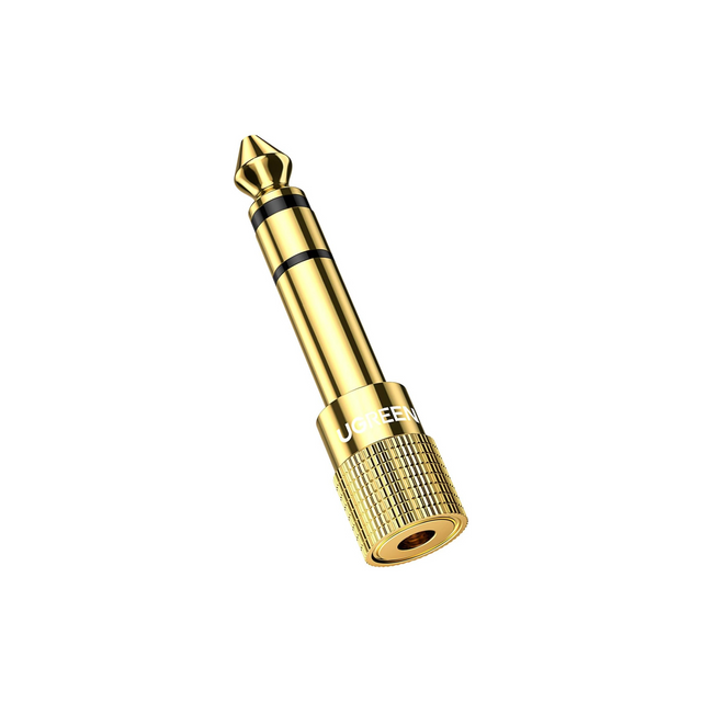 UGREEN Audio Adapter 6.35mm (1/4 inch) Male to 3.5mm (1/8 inch) Female Stereo Audio Adapter Gold Plated Compatible with Amplifier Speaker Digital Piano Guitar, PC, TV, MP3, Tablet and Phone-1 Pack