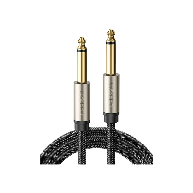 UGREEN 6.35mm Audio Guitar Cable 1/4" to 1/4" Professional Speaker Cable Nylon Braid guitar lead, Instrument Mono 6.35mm Cord for Electric Guitar Effects Pedal Bass Drums Amplifier, etc (1M)