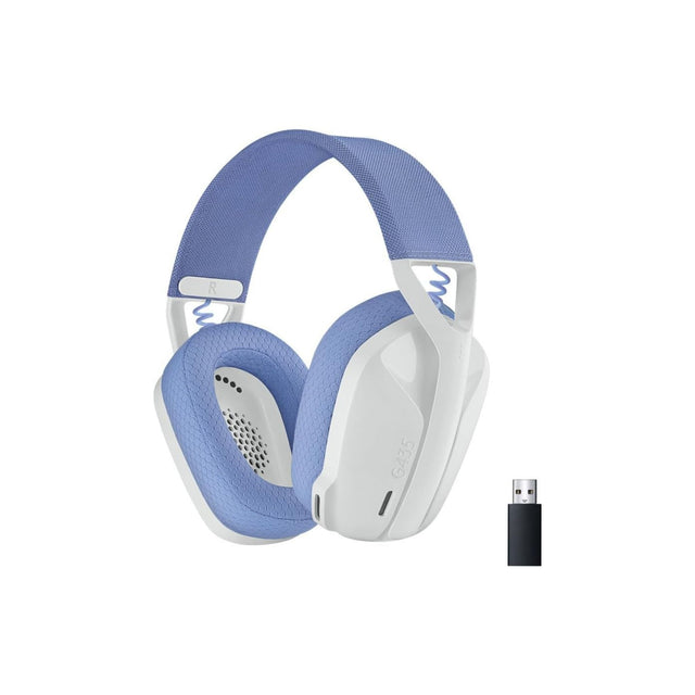 Logitech G435 LIGHTSPEED & Bluetooth Wireless Gaming Headset - Ultra Lightweight 165g over-ear headphones, built-in mics, 18h battery, compatible with Dolby Atmos, PC, PS4, PS5, Mobile - White