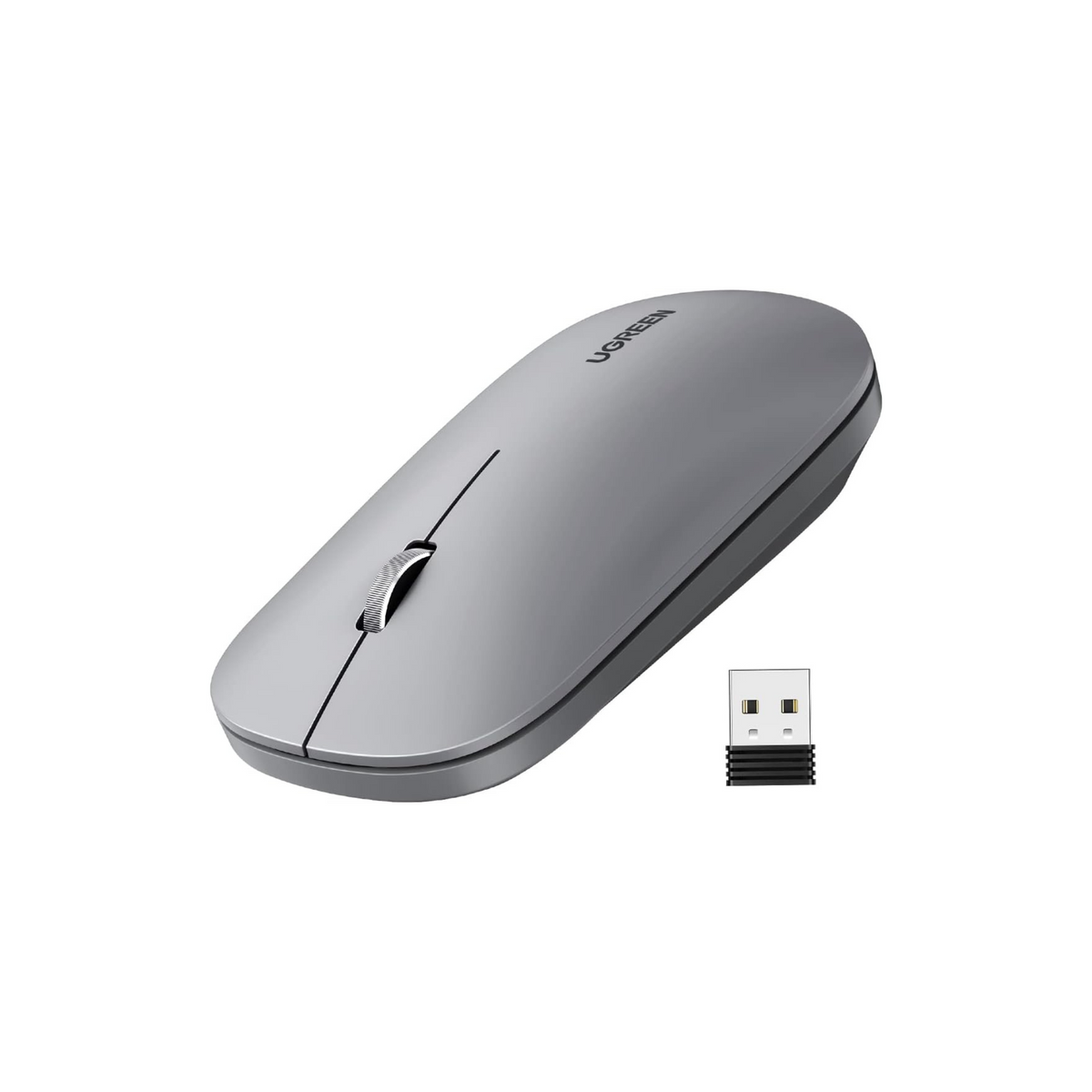 UGREEN Wireless Mouse, Slim Mouse Silent Mice Noiseless for Laptop with 2.4G USB Adapter Ultrafast Scrolling Portable Mice 4 Adjustable DPI Compatible with PC HP Lenovo ASUS Dell Smart TV-Black