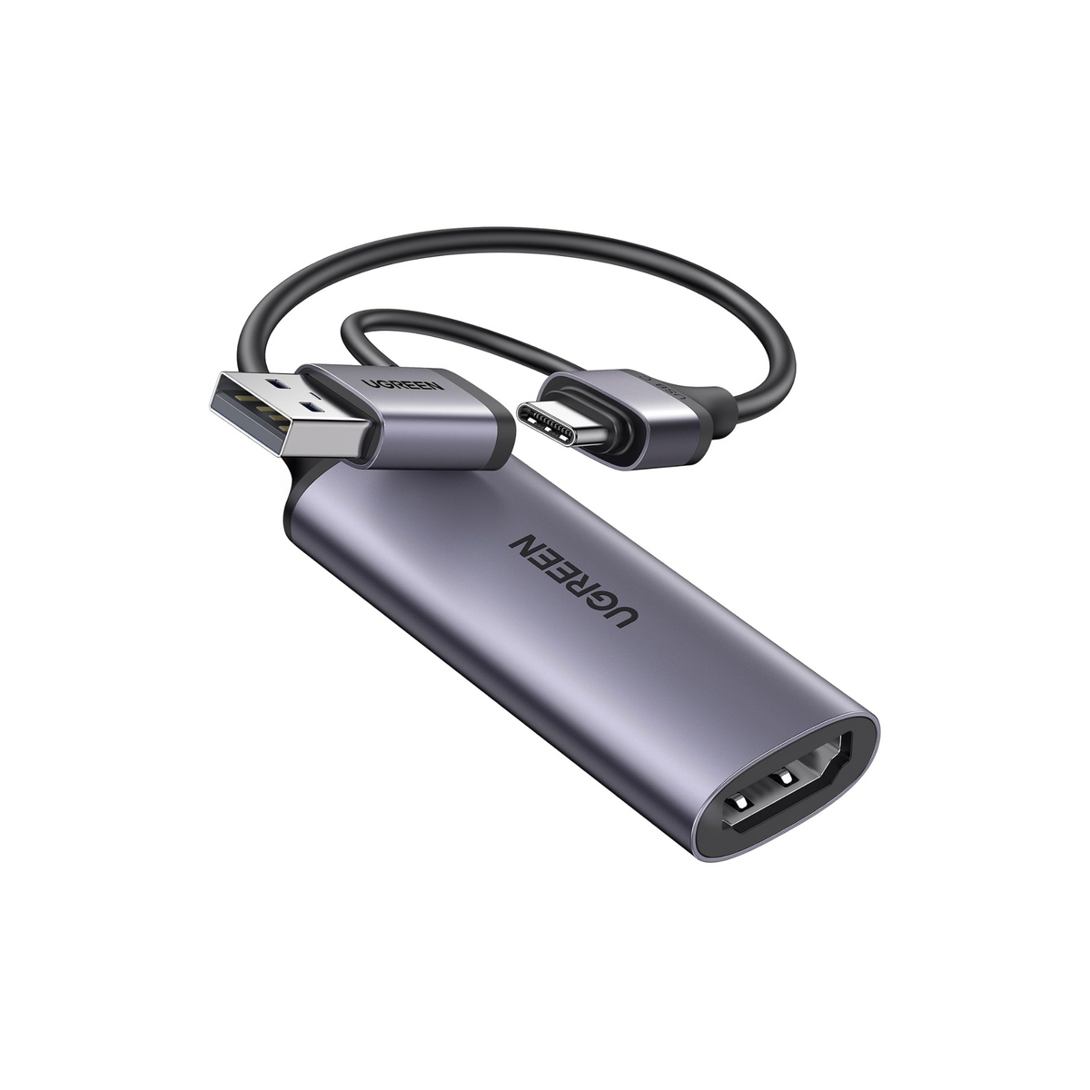 UGREEN 4K Video Capture Card HDMI to USB A/USB C, Game Capture Card for Live Broadcast, 4K Input & 1080P@60HZ, Compatible for PS5/PS4/XBOX/Switch, Camera, Laptop, iPad, Mobile Phone