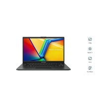 ASUS Vivobook GO 14 E140FA-NK185W (Mixed Black) Slim Laptop, R5 7520U 8GB 512GB PCIE G3 SSD, AMD Radeon, WIN11 HOME, 14-inch, HD Webcam, Fingerprint, Eng-Arb-Keyboard.