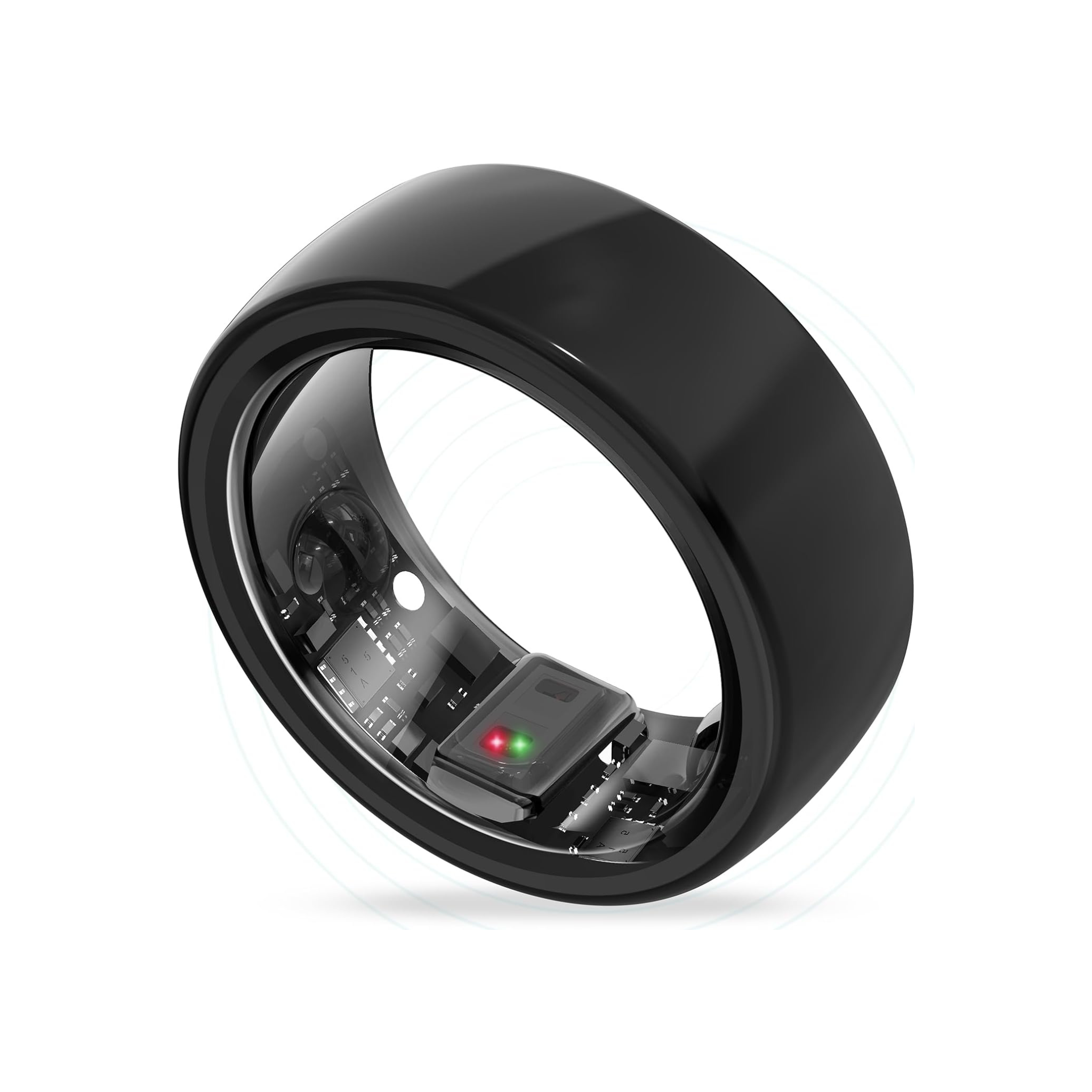 aaboRing, Health & Fitness Tracker Smart Ring, Advance Sleep Monitoring, Stress & Activity Tracking, Titanium, IP68 Waterproof (US Size No 9, Black)