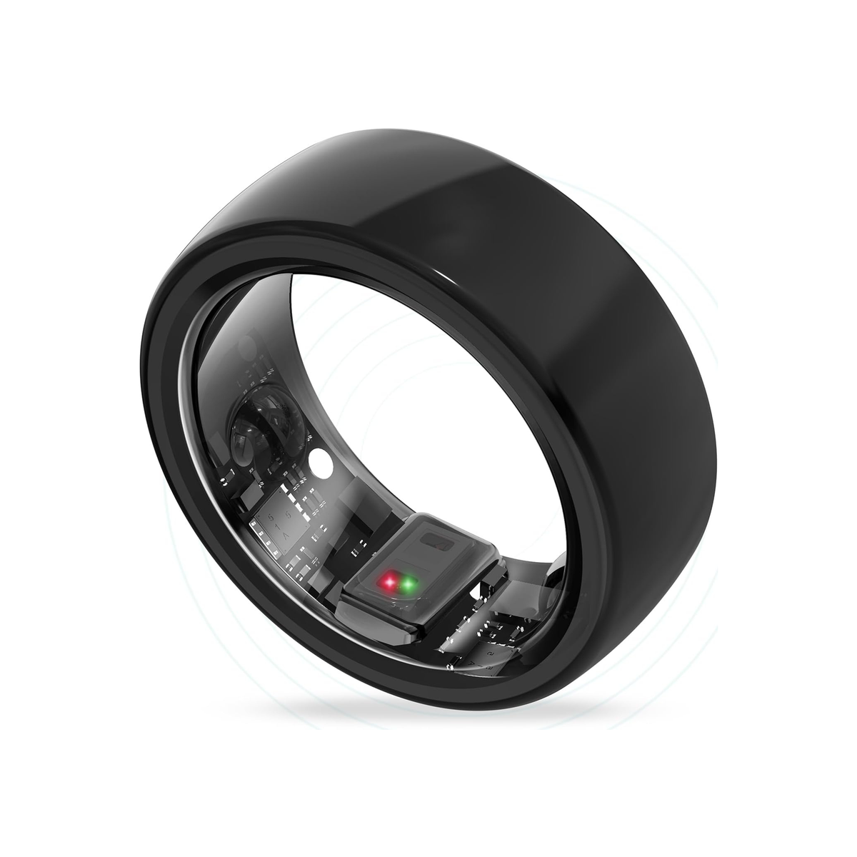 aaboRing, Health & Fitness Tracker Smart Ring, Advance Sleep Monitoring, Stress & Activity Tracking, Titanium, IP68 Waterproof (US Size No 9, Black)