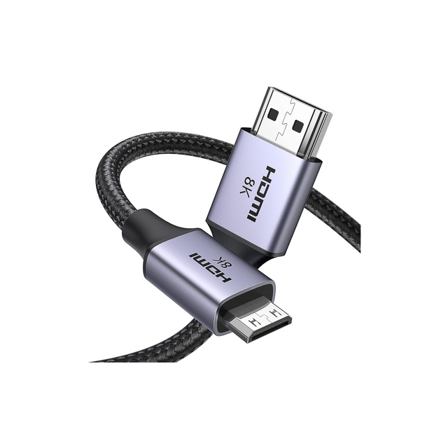 UGREEN 8K Mini HDMI to HDMI 2.1 Cable Adapter 1Meter, Male to Male, 8K@60Hz,4K@144Hz,2K@240Hz, HDR/eARC/3D, Compatible Sony/Nikon/Canon/Raspberry Pi/Lenovo, Braided Cord Aluminum Shell