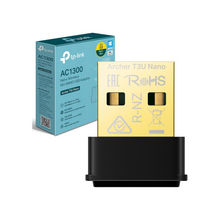 TP-Link AC1300 Nano Wireless MU-MIMO USB 2.0 Adapter, Dual-Band, Miniature Design, Supports Windows 10/8.1/8/7, Mac OS 10.15 and earlier, Highly Secure WPA3, Easy Setup (Archer T3U Nano)
