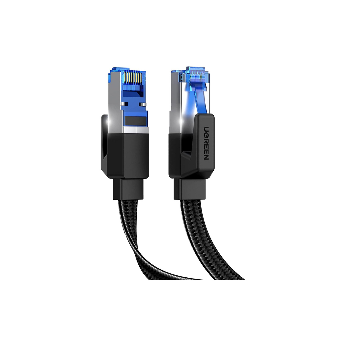 UGREEN Ethernet Cable 3M Cat 8 Internet Network Cable Flat Braided Shielded 40Gbps 2000MHz RJ45 Cord Compatible with Router Modem Xbox Gaming Switch PS5 PS4 PC TV Mac Laptop