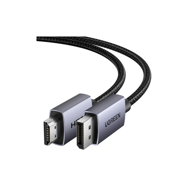 UGREEN 4K DisplayPort to HDMI Cable 1M, Supports 4K@30Hz, 2K@60Hz, 1080p@240Hz, Active DP to HDMI Braided Cable, Compatible for Graphics/SAMSUNG/Desktop/PC/EPSON/Sony