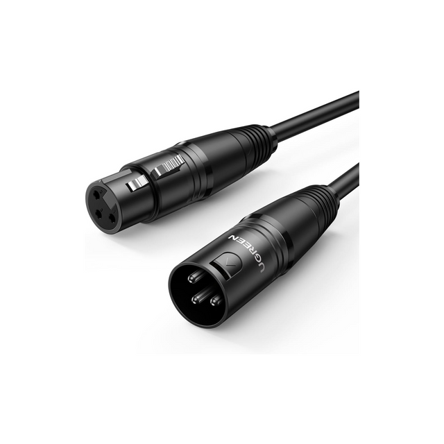 UGREEN XLR Cable, Microphone XLR Male to Female Extension Cable 3M Jack Extender Cord for PA System, Studio Recorder, Amplifier, Mixer, Speaker System, or Professional Recording, Playing Live