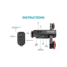 Neewer Motorized Camera Video Dolly with Scale Indication, Electric Track Skater, Straight Line/Curve/Pitch , Wireless Remote Control, 3 Speed Adjustable for Canon Nikon DSLRs & Phones | AWP013373