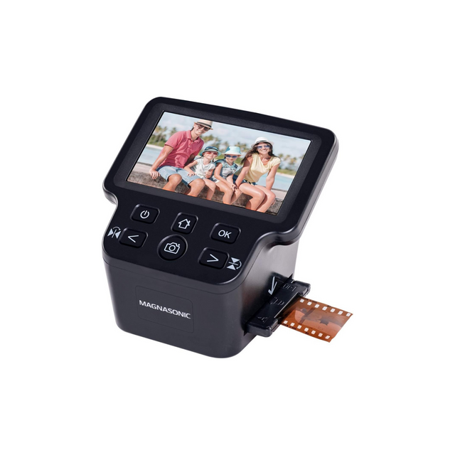 Magnasonic All-in-One 24MP Film Scanner with Large 5" Display & HDMI, Converts 35mm/126/110/Super 8 Film & 135/126/110 Slides into Digital Photos, Built-in Memory (FS71)