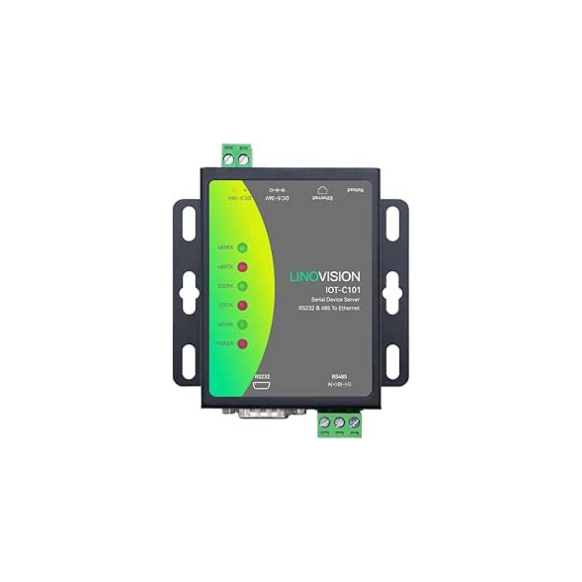 LINOVISION Dual Ports Serial Server, RS485 and RS232 to Ethernet Convertor, Modbus RTU/TCP Conversion, RS485 and RS232 to RJ45 Convertor, Processor Upgraded