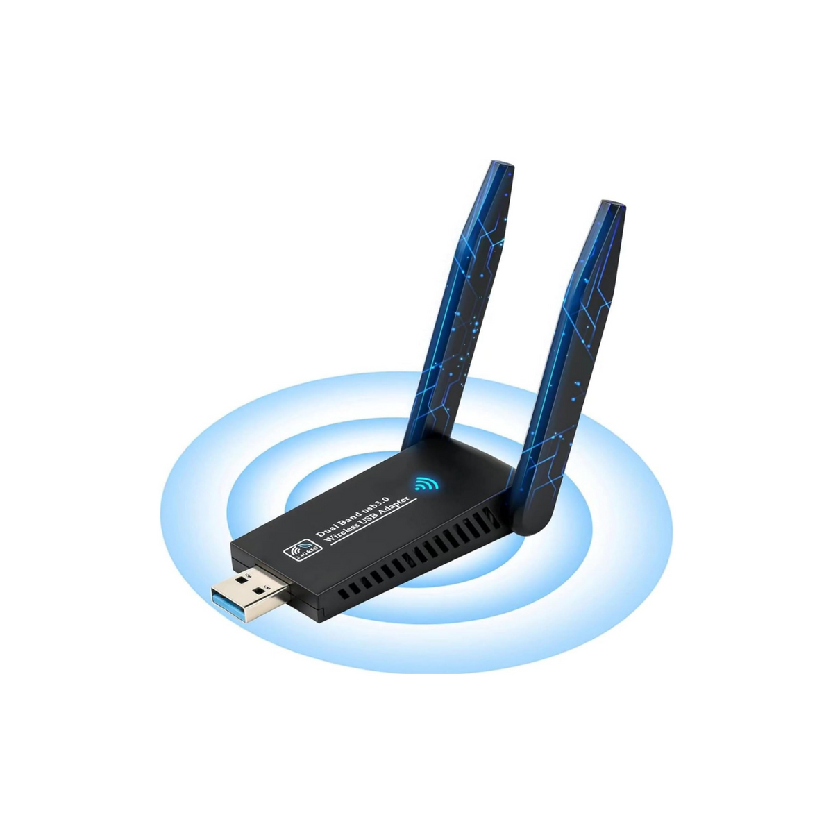 Lullaxx USB WiFi Adapter, 1300Mbps 5dbi WiFi Receiver 802.11 Dongle with High-Performance 5Ghz/2.4Ghz Dual Band Antenna for Desktop PC Laptop Tablet, Supports Windows XP/7/8/10, Mac OS X