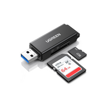 UGREEN SD Card Reader Portable USB 3.0 Dual Slot Flash Memory Card Adapter Hub for TF, Micro SD, SDXC, SDHC, MMC, RS-MMC, Micro SDXC, UHS-I for Mac, Windows, Linux, Chrome, PC, Laptop