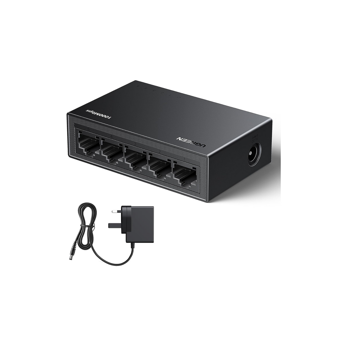 UGREEN Ethernet Switch 5-Port Gigabit Desktop Network Splitter, with 5*RJ45 Port Support 10/100/1000Mbps, Unmanaged Plug and Play Ethernet Adapter, Compatible with Router, TV, Game Console, Computer