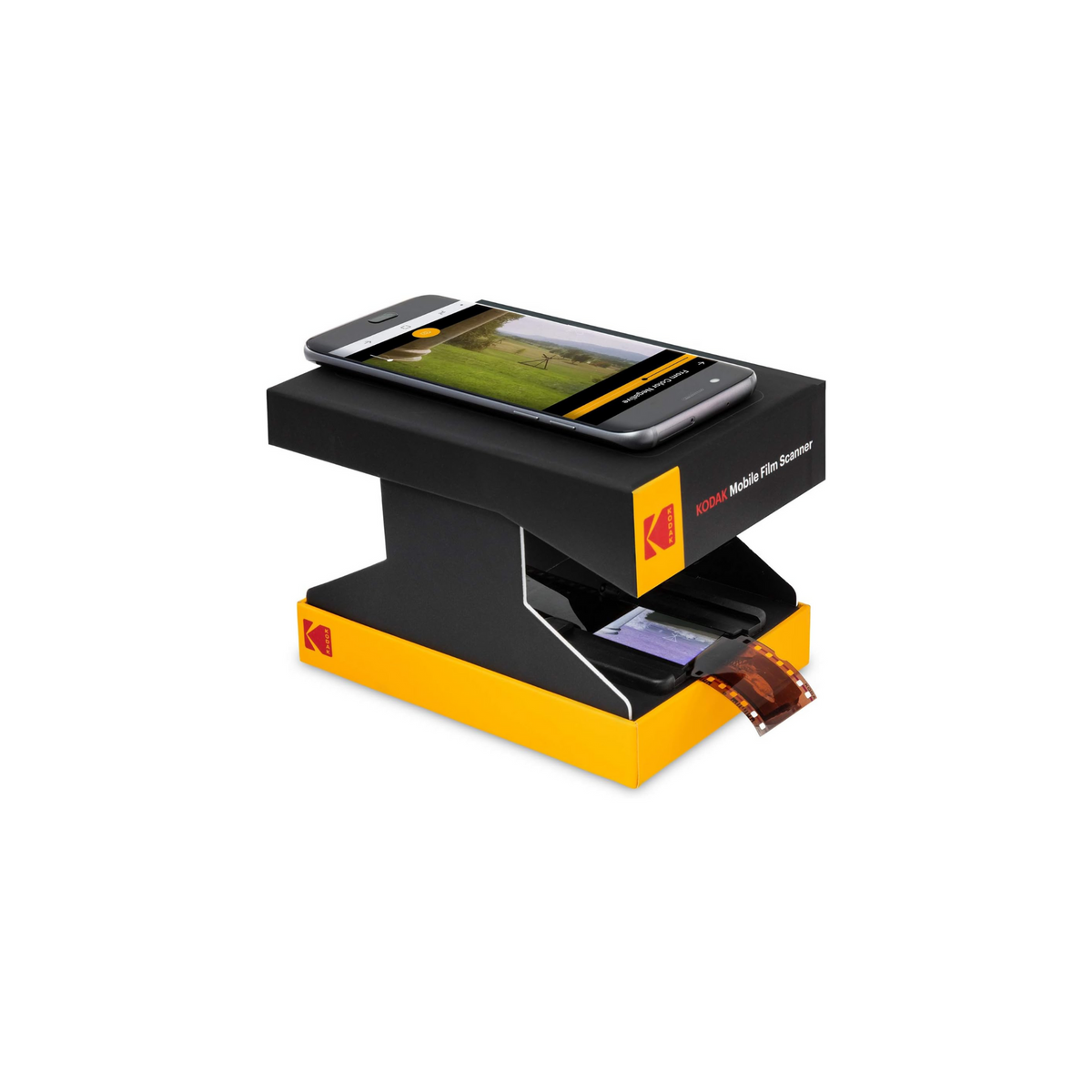 KODAK Mobile Film Scanner - Fun Novelty Scanner Lets You Scan and Play with Old 35mm Films & Slides Using Your Smartphone Camera - Cardboard Platform & Eco-Friendly Toy LED Backlight