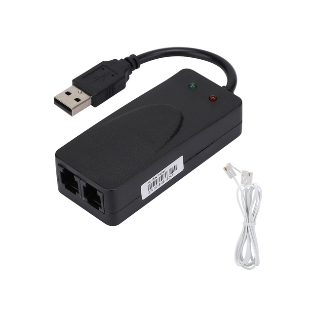 KOSDFOGE Normal Dial Up Modem,Fax Modem Dual Port USB2.0 56K External Modem Driver for Win 7/Win 8/Win 10/Win XP, Support Dial the Internet,Automatically Send,Receive Faxes KOSDFOGE