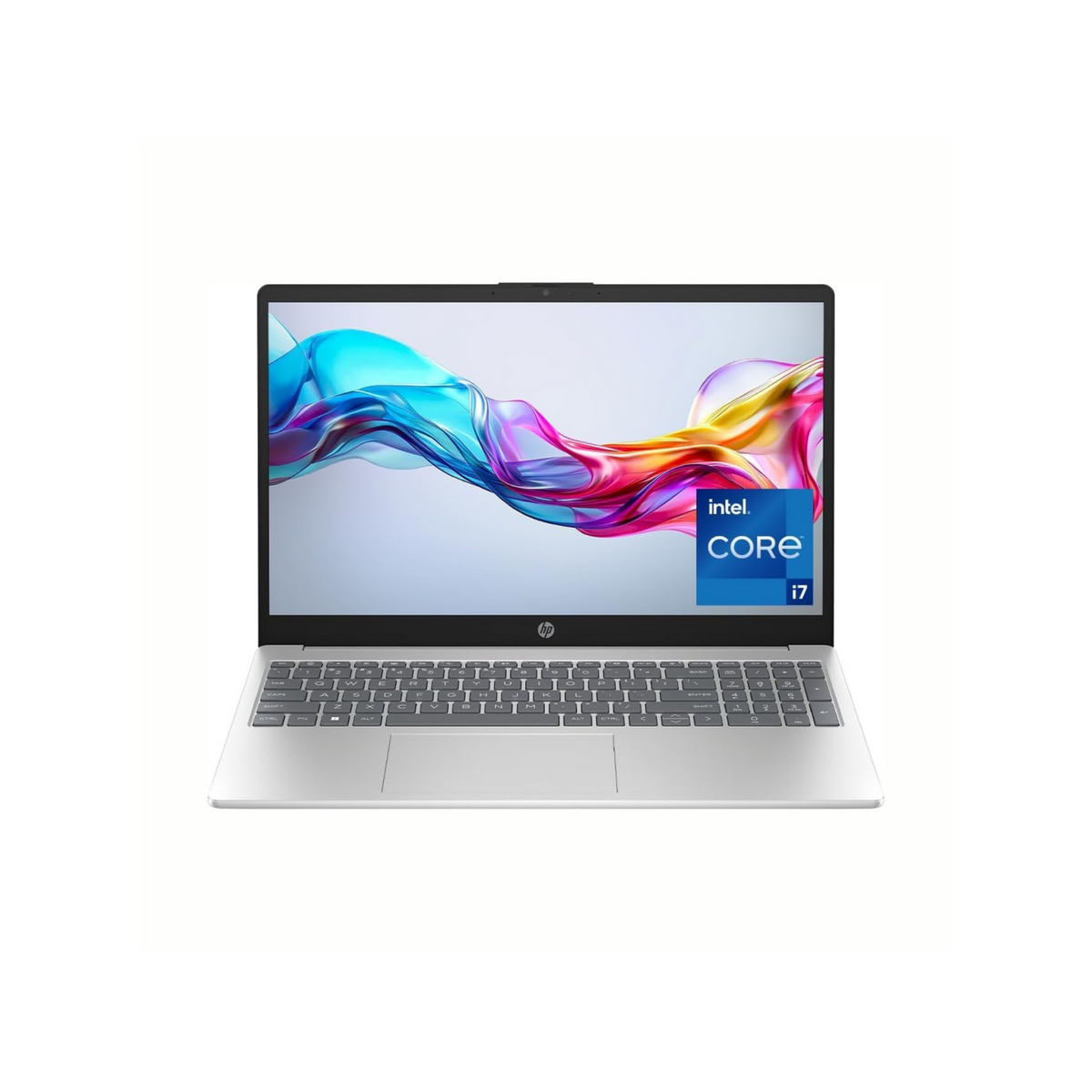 HP Laptop 15-fd0111ne, 15.6" Full HD Display, Intel® Core™ i7-1255U, 16GB RAM, 512GB SSD, Intel® Iris® Xe Graphics, Windows 11 Home, Keyboard English/Arabic, Natural silver [B21RHEA]
