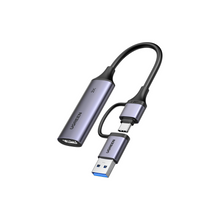 UGREEN 2K HDMI Capture Card to USB A/USB C, Game Capture Card for Streaming Recording, 4K Input & 2K@30HZ/1080P@60HZ Output, Compatible with PS5/XBOX/Switch 2, Camera, Laptop, iPad, Phone