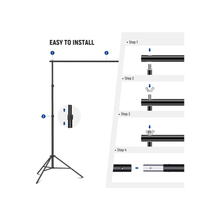 Neewer Photo Studio Backdrop Support System, 10ft/3m Wide 6.6ft/2m High Adjustable Background Stand with 4 Crossbars, 6 Backdrop Clamps, 2 Sandbags, & Bag for Portrait & Studio Photography | AWP012560