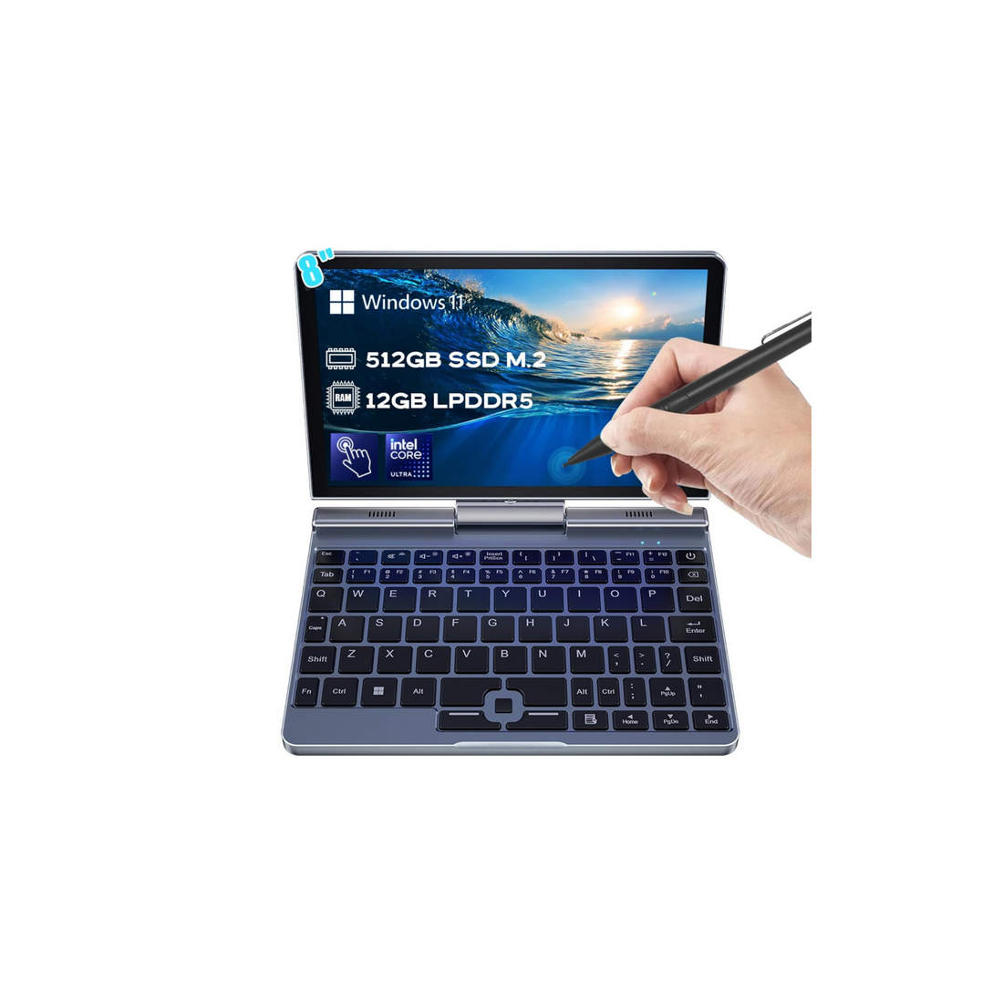 Crelander 2-in-1 Mini Laptop