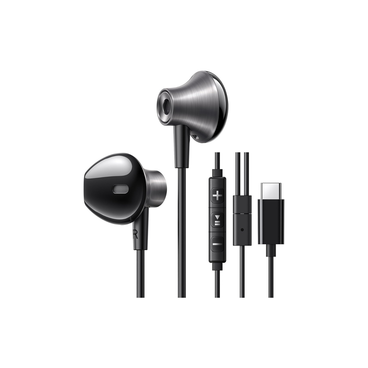 UGREEN USB C Earphones Semi-in ear Wired Headphones with Volume Control, Type-C Earbuds Noise-cancelling Microphone 14.2mm Driver, for iPhone 16 Series, Galaxy S25/S24/S23 Series, iPad Pro, iPad Air
