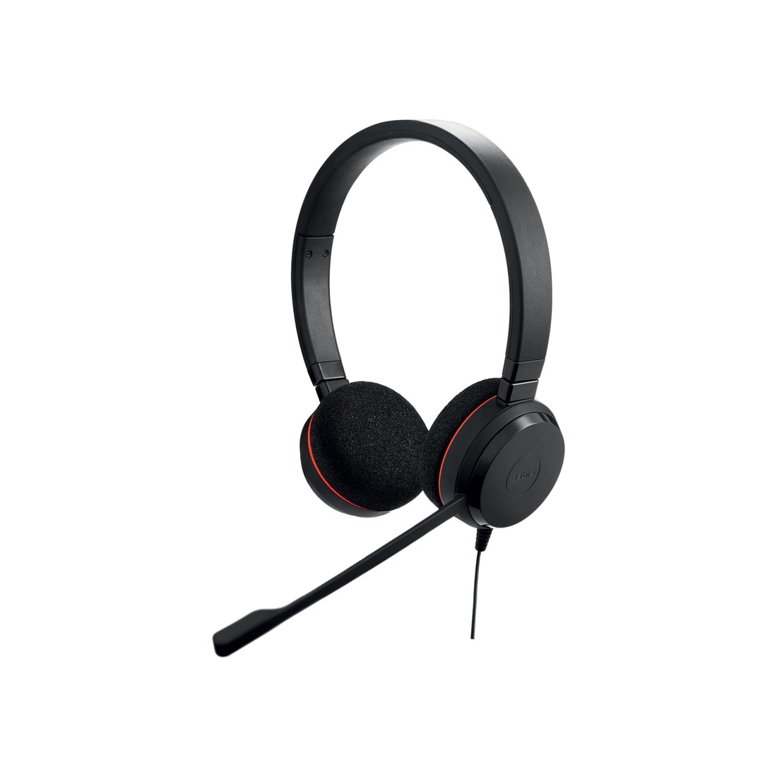 Jabra Evolve 20 Stereo Headset - Wired Headphones for VoIP Softphone with Passive Noise Cancellation - USB-Cable with Controller - Black