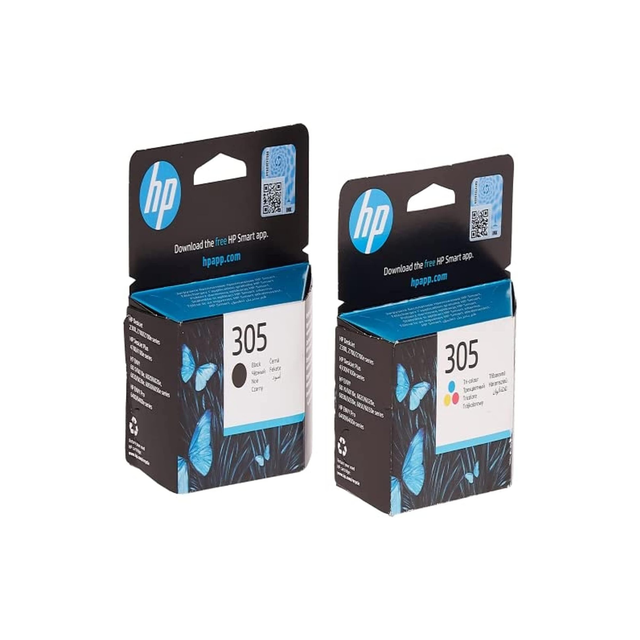 305 Black Original Ink Cartridge Black (1) + HP 305 Tri-color Original Ink Cartridge(1) (3YM61AE/3YM60AE) | Works with HP DeskJet 2700, 2730, 4100 Printers Black/MulticolorBlack/Multicolor