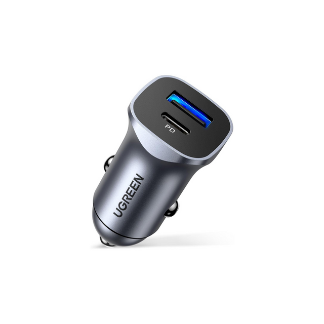 UGREEN PD 24W Car Charger Fast Charging Dual USB Phone Plug Adapter Car Charger Type C Compatible with iPhone 16 Pro Max/16 Pro/15/14/13x/12/11, iPad, Samsung S25/S24, Huawei Mate60,etc
