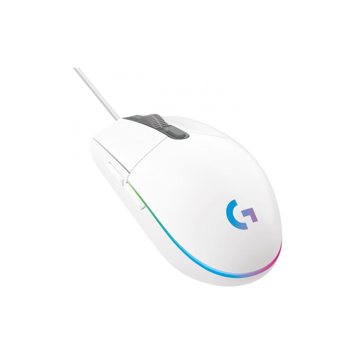Logitech G203 2nd Gen Wired Gaming Mouse, 8,000 DPI, Rainbow Optical Effect LIGHTSYNC RGB, 6 Programmable Buttons, On-Board Memory, Screen Mapping, PC/Mac Computer and Laptop Compatible - White
