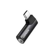 UGREEN USB C to 3.5mm Audio Headphone Jack Adapter Type C Aux DAC Earphone Stereo Mic HiFi Right Angle Compatible with iPhone 16 Series, iPad Mini/Pro/Air, Samsung S24 Ultra S24/S23, Pixel 5 XL, Black