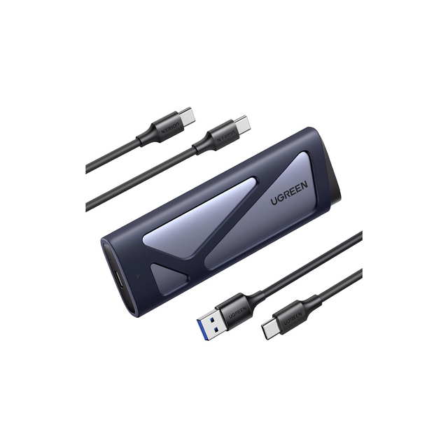 UGREEN M.2 to USB NVMe SATA SSD Enclosure Reader, Tool-Free USB 3.2 Gen2 10Gbps NVMe PCI-E 6Gbps SATA M-Key / B+M Key Solid State Drive External Adapter With UASP Trim, for SSDs 2242 2260 2280