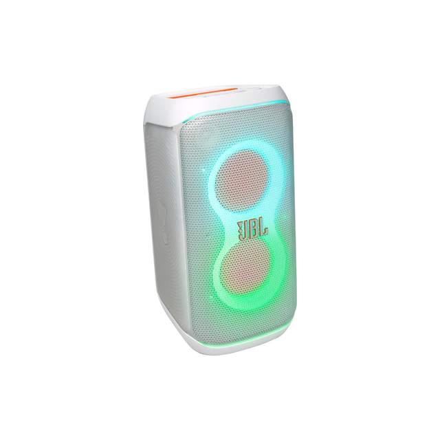 JBL Party Box Club 120 | Powerful Sound & Lightshow | Up to 12 Hours Playtime | AI Sound Boost | Multi-speaker connection by Auracast | Dual Mic & Guitar Inputs | JBLPBCLUB120SWUK, White