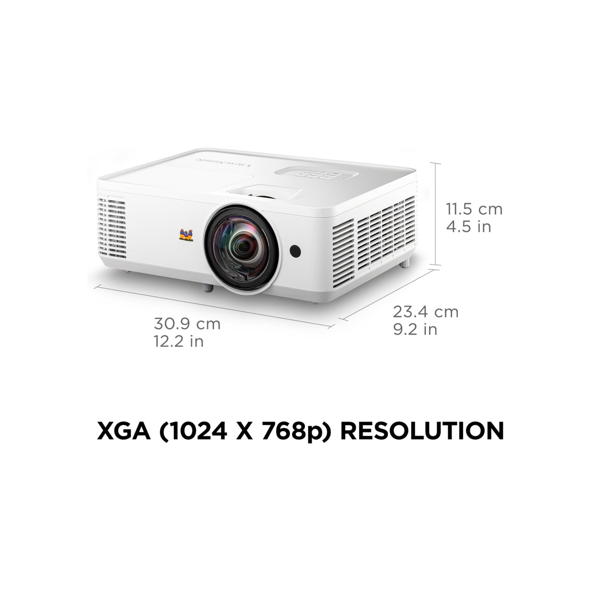 ViewSonic 3800 Lumens SVGA High Brightness Projector for Home and Office with HDMI Vertical Keystone (PA503S), SVGA, Single, White/gray