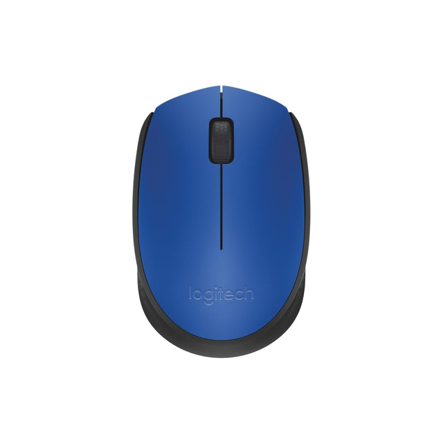 Logitech M171 Wireless Mouse for PC, Mac, Laptop, 2.4 GHz with USB Mini Receiver, Optical Tracking, 12-Months Battery Life, Ambidextrous - Blue