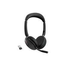 Jabra Evolve2 65 Flex - Wireless Stereo Headset with Bluetooth, Noise-cancelling Jabra ClearVoice Technology and Hybrid ANC - Certified for MS Teams - Black