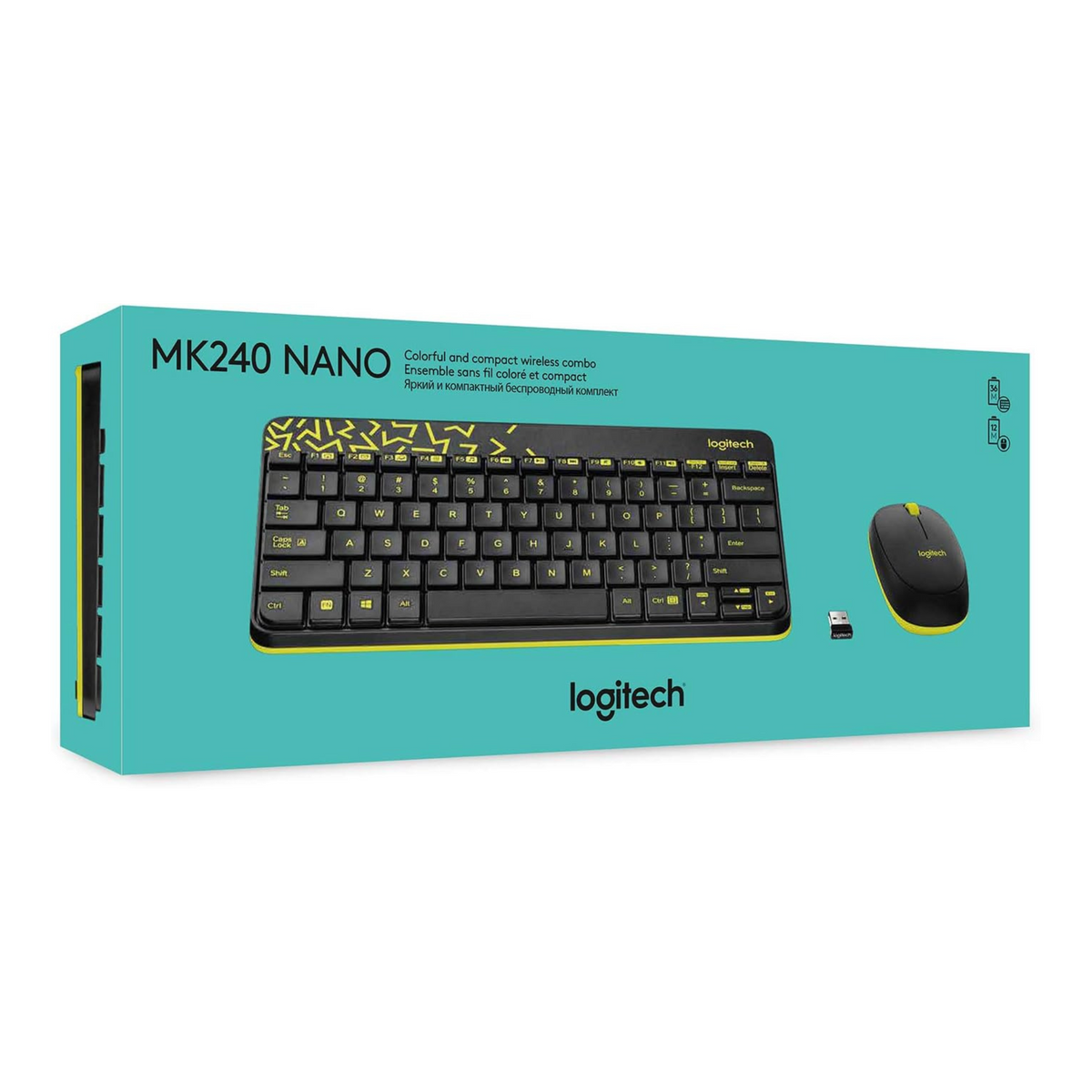 Logitech MK240 NANO Mouse and Wireless Mini Size Keyboard Combo English Black