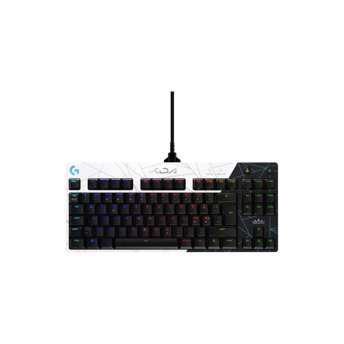 Logitech G PRO K/DA Mechanical Gaming Keyboard, Official League of Legends Gaming Gear, QWERTY Pan Nordic Layout - Black/White