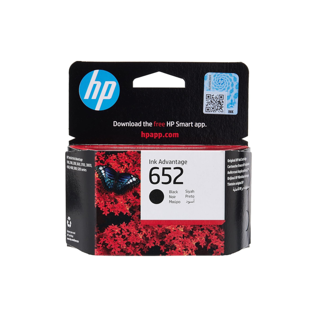 HP 652 Black Original Ink Cartridge [F6V25AE] | Works with HP DeskJet 3787, 3789, 3835, 4535 Printers
